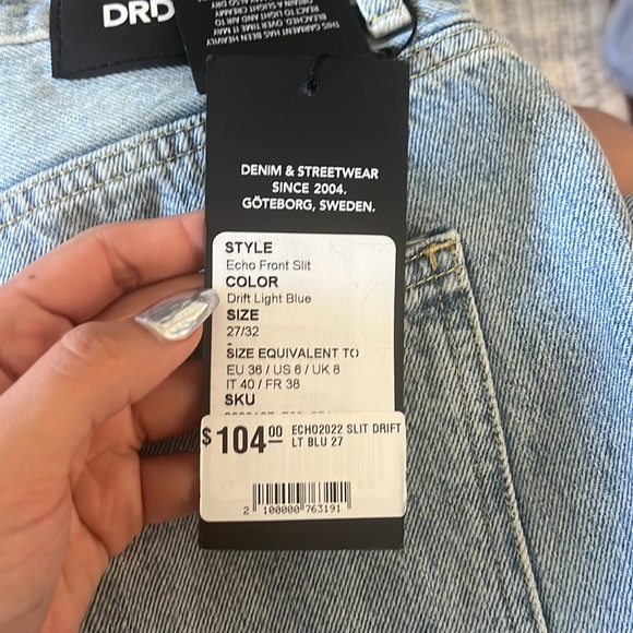 Drdenim Echo front slit drift light blue - Picture 3 of 3